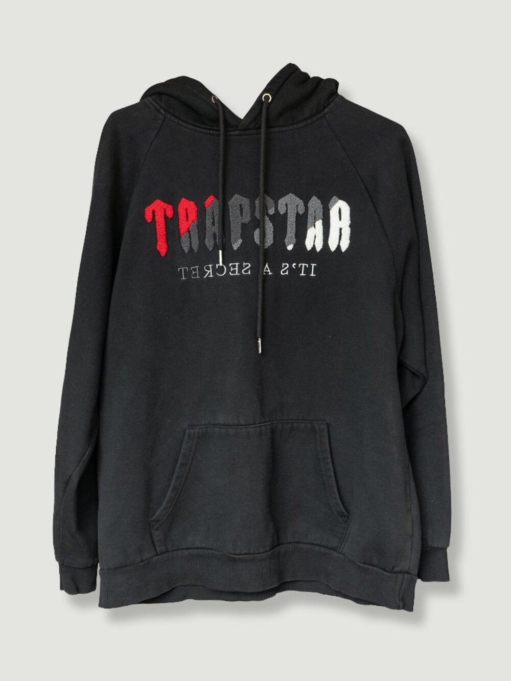 Trapstar Black Hoodie Teddy Logo Its a Secret Reverse Mirror Hooded Sweatshirt